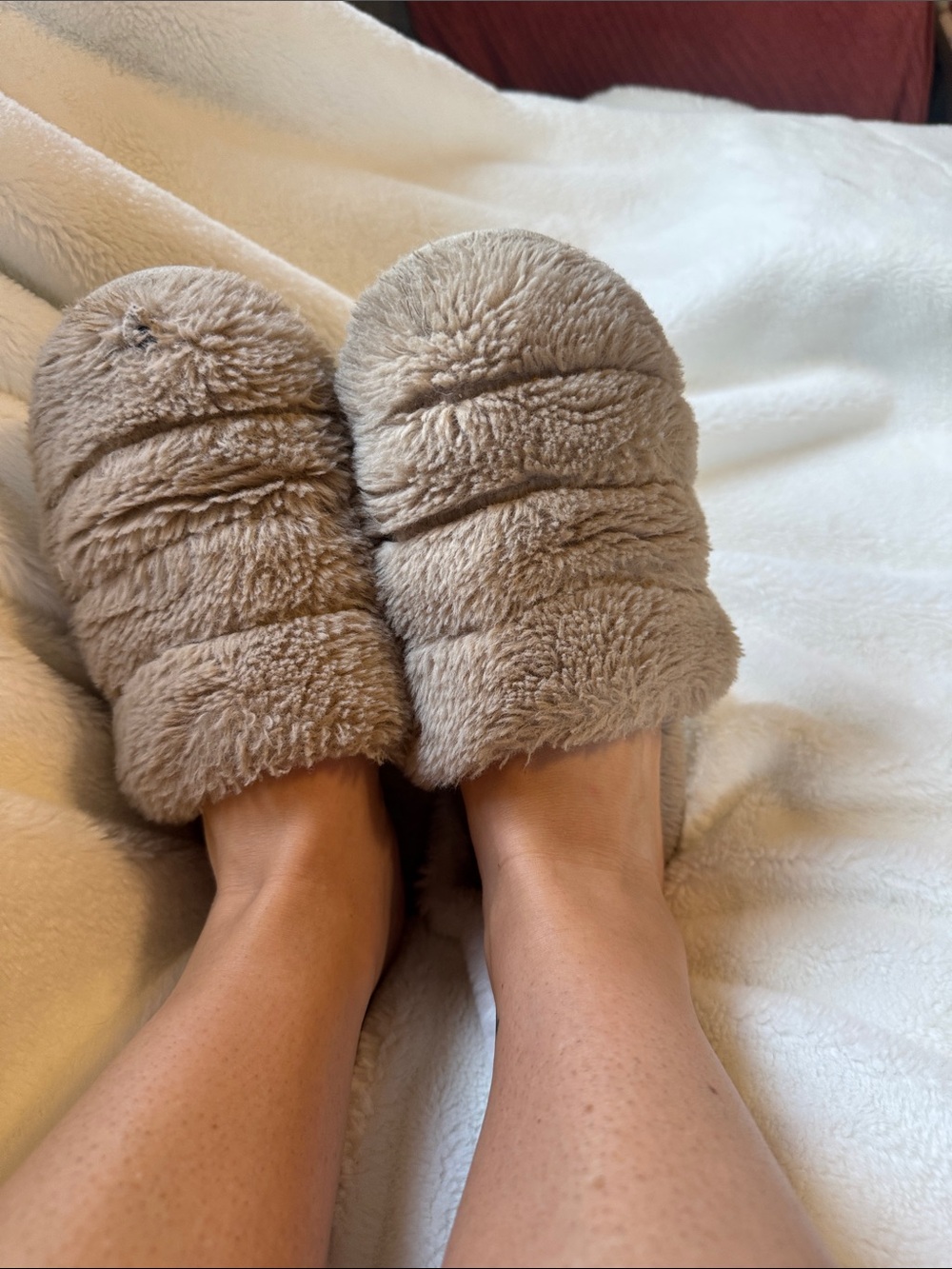 Used Cozy Plush Slide Slippers -